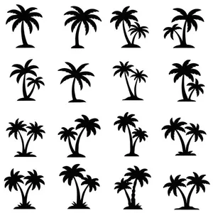 Bộ sưu tập cây dừa file vector mẫu KS581