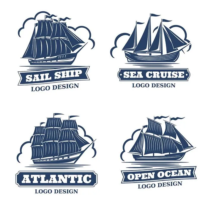 Hình ảnh con thuyền buồm file vector mẫu HH196