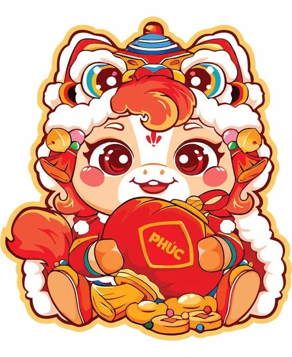 Linh Vật Ngựa Tết Nguyên Đán Dễ Thương - Hình Minh Họa Vector EPS