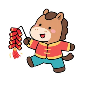 Linh Vật Ngựa Thần Tài Minh Họa Dịp Tết Nguyên Đán - File Vector EPS