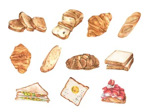 Bộ Sưu Tập Bánh Mì Vẽ Tay EPS - Minh Họa Thực Phẩm Đa Dạng
