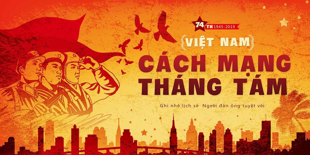 Banner chào mừng ngày lễ cách mạng tháng 8 thành công file PSD mẫu CR1316