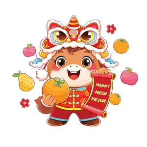 Linh Vật Ngựa Tết Nguyên Đán Dễ Thương - Hình Minh Họa Vector EPS