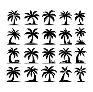 Bộ sưu tập cây dừa file vector mẫu KS643