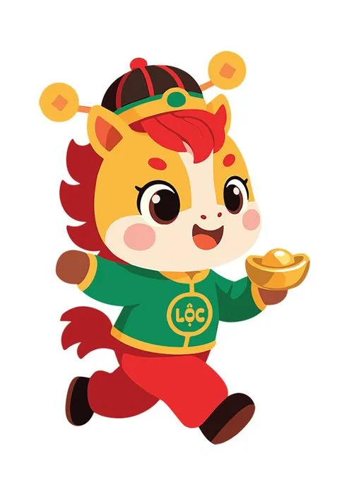 Linh vật Ngựa Tết 2024 - Thiết kế Vector Chúc Mừng Năm Mới