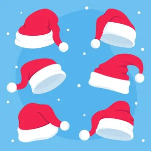 Bộ sưu tập những chiếc mũ ông già noel file vector mẫu CR1863