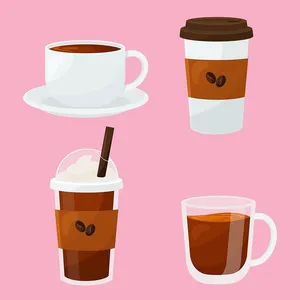 Hình ảnh cốc cafe file vector mẫu KS801