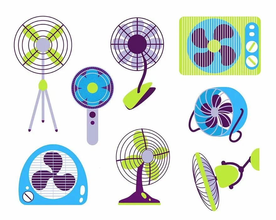 Bộ sưu tập quạt điện file vector mẫu OC74
