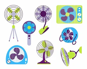 Bộ sưu tập quạt điện file vector mẫu OC74