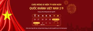 Banner thông báo lịch nghỉ lễ quốc khánh 2-9 file PSD mẫu KT90
