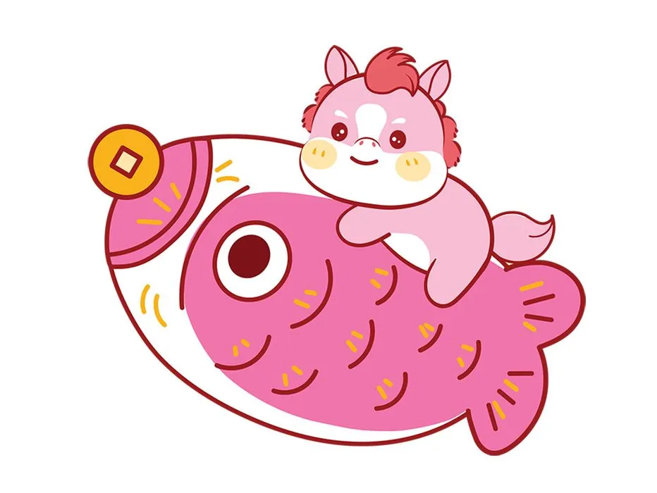 Ngựa Tết 2026 Cưỡi Cá Chép - Minh Họa Vector Dễ Thương