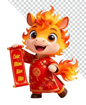 Ngựa Tết 2024 Hoạt Hình Dễ Thương – PNG Chất Lượng Cao Cho Thiết Kế