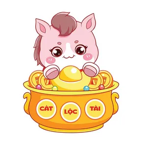 Linh Vật Ngựa Tết Tài Lộc - Vector Hoạt Hình Đáng Yêu