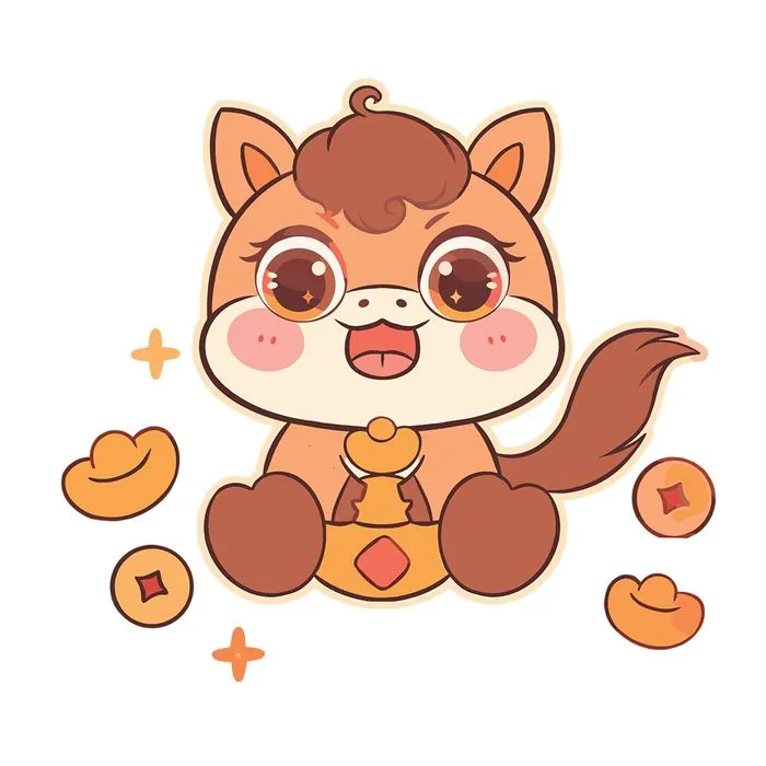 Ngựa Tết Cute Minh Họa Vector EPS - Thiết Kế Đồ Họa Độc Đáo