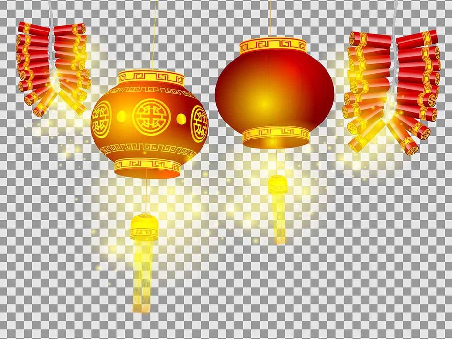 Hình ảnh đèn lồng trang trí dịp tết cổ truyền file vector mẫu CR417