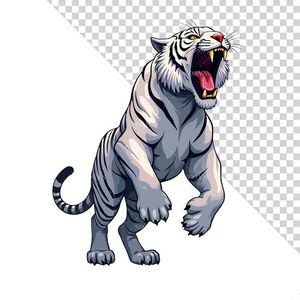 Hình ảnh chú bạch hổ dũng mãnh file PNG mẫu CR1041
