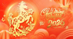 Banner Tết 2026 Giáp Ngọ Vàng Đỏ - File CDR Vector Sẵn Sàng Thiết Kế