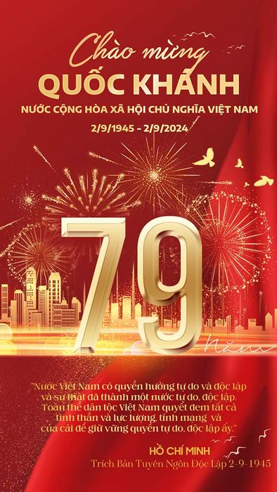 Poster chào mừng kỉ niệm ngày Quốc khánh 2-9 file PSD mẫu CR1006