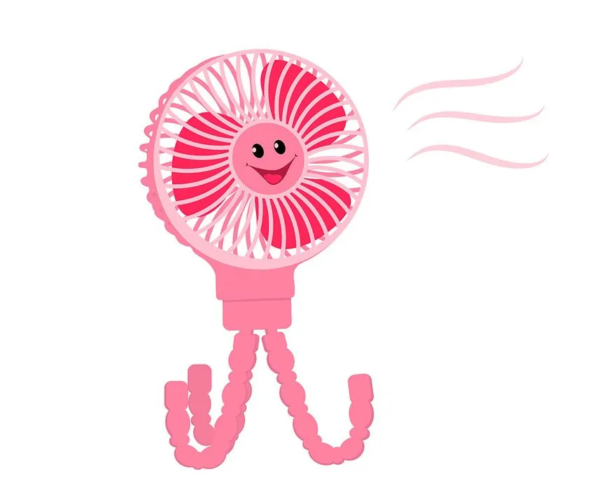 Hình ảnh cái quạt màu hồng cầm tay file vector mẫu OC15