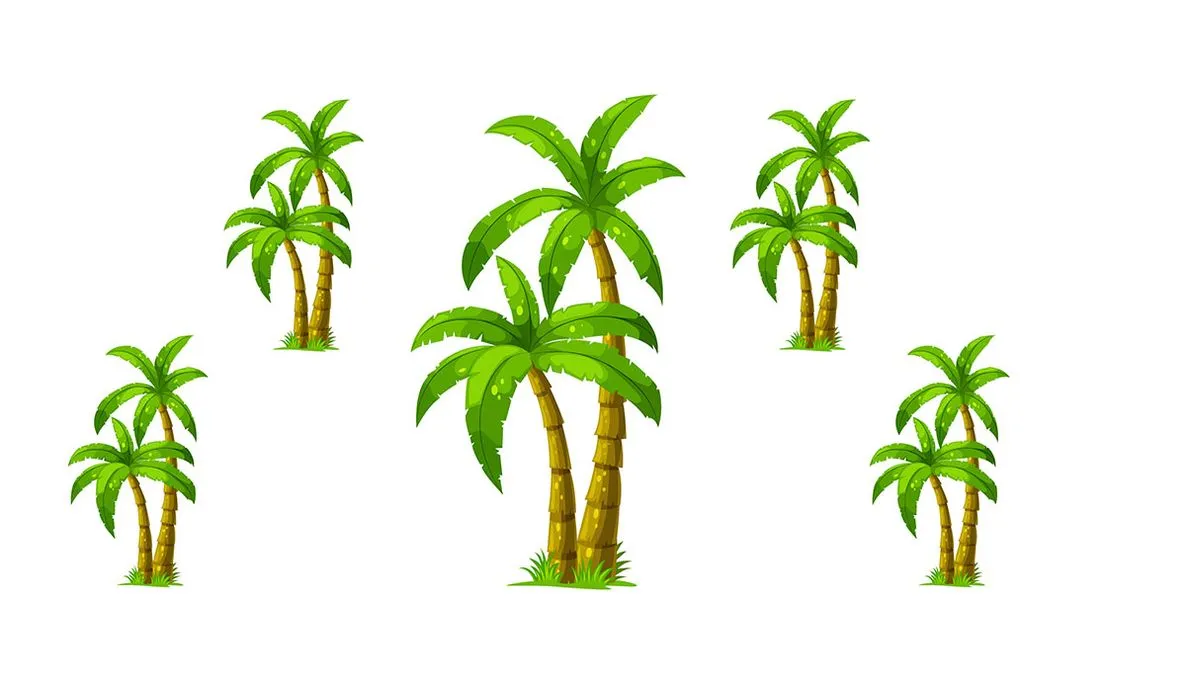 Hình ảnh cây dừa file vector mẫu KS576
