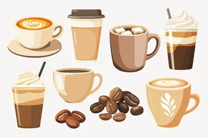 Hình ảnh cốc cafe file vector mẫu KS810