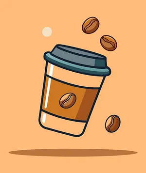 Hình ảnh cốc cafe file vector mẫu KS787
