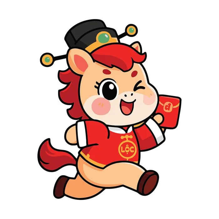 Linh Vật Ngựa Tết Bính Ngọ 2026 - Hình Minh Họa Vector Dễ Thương