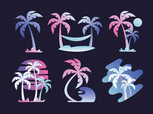Bộ sưu tập cây dừa file vector mẫu KS636