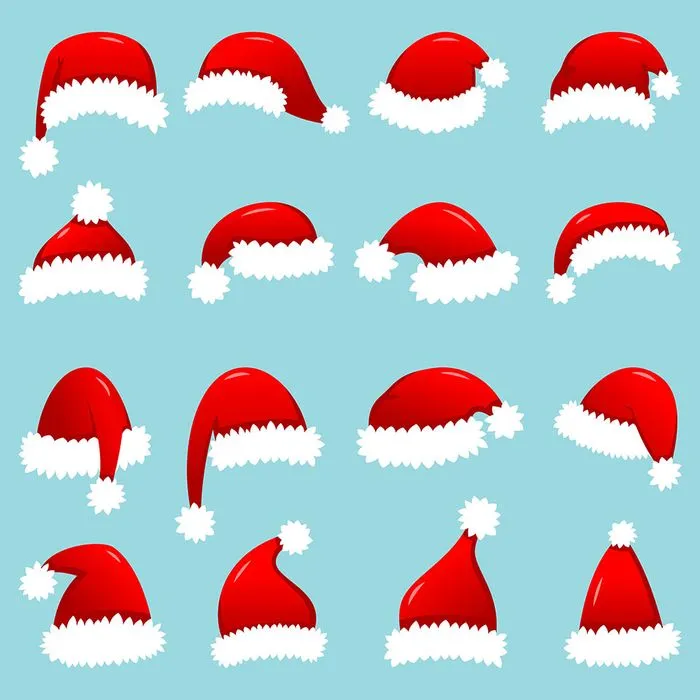 Bộ sưu tập chiếc mũ ông già noel file vector mẫu CR1823