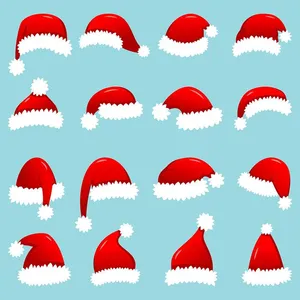 Bộ sưu tập chiếc mũ ông già noel file vector mẫu CR1823