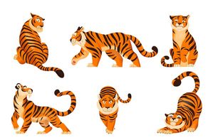 Bộ sưu tập hành động chú hổ file vector mẫu CR1433