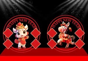 Backdrop Tết 2024 Hình Ảnh Con Giáp Dễ Thương - File CDR 