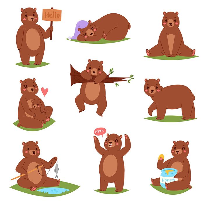 Bộ sưu tập hình ảnh chú gấu cute file vector mẫu CR57