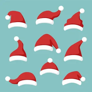 Hình ảnh mũ ông già noel màu đỏ file vector mẫu CR1748