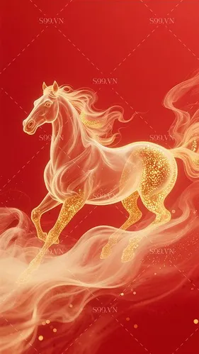 Hình Minh Họa Ngựa Tết Phong Cách Hiện Đại - File PNG Chất Lượng Cao