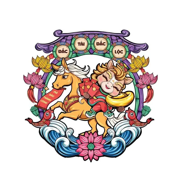 Linh Vật Ngựa Tết, Minh Họa Vector Hoạt Hình Độc Đáo – File EPS