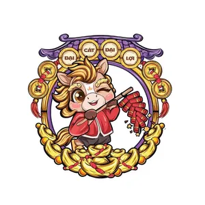 Linh Vật Ngựa Tết - Hình Minh Họa Chibi Đón Xuân May Mắn