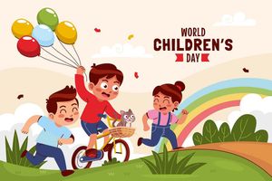 Banner trẻ em cùng nhau vui chơi ngoài trời file vector mẫu CR1258