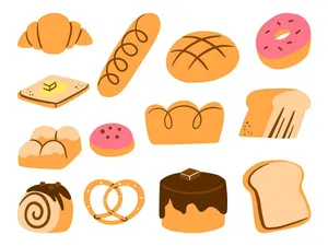Bộ Sưu Tập Bánh Mì Dễ Thương – Hình Minh Họa Vector EPS