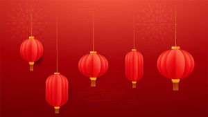 Hình ảnh đèn lồng màu đỏ file vector mẫu CR472