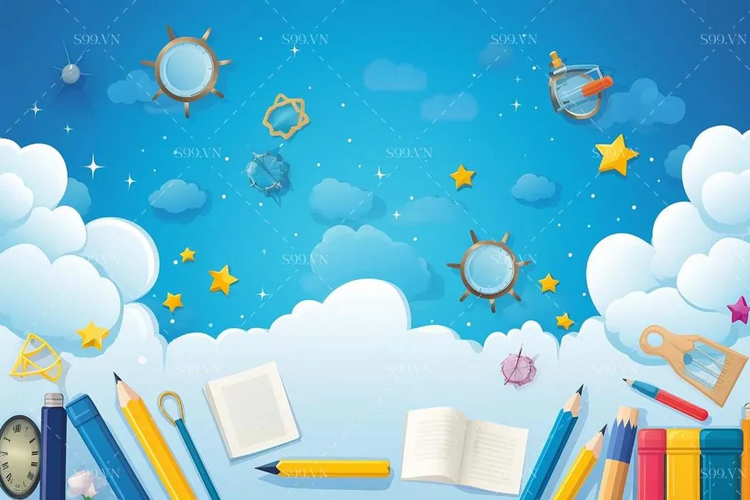 Background bé học tập cùng nhau file JPG mẫu KS213