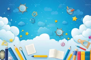 Background bé học tập cùng nhau file JPG mẫu KS213
