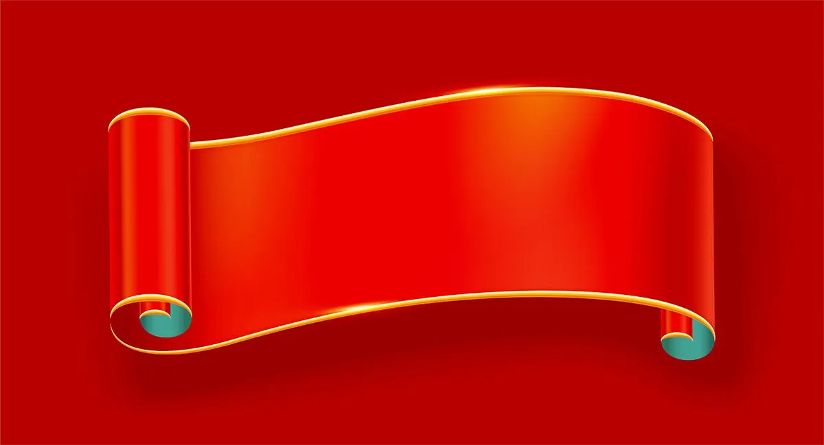 Cuộn Giấy Đỏ Tết - Hình Minh Họa Vector EPS Đẹp Mắt