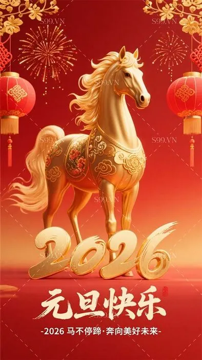 Poster Tết Con Ngựa 2026 - Thiết Kế Độc Đáo JPG Chất Lượng Cao