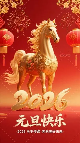 Poster Tết Con Ngựa 2026 - Thiết Kế Độc Đáo JPG Chất Lượng Cao