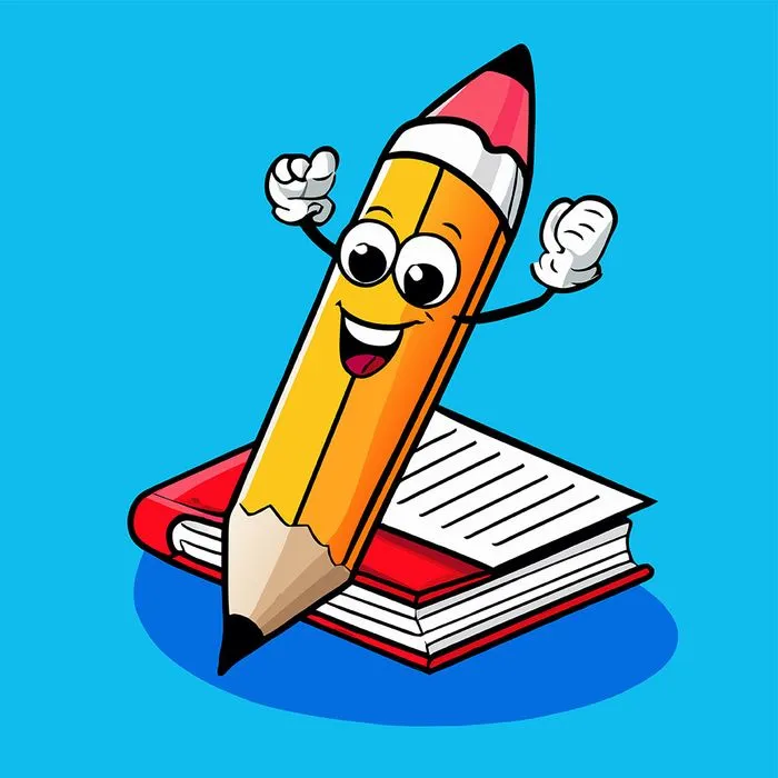 Hình ảnh cây bút chì cùng quyển vở file vector mẫu HH51