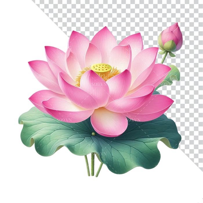 Hình ảnh bông hoa sen file PNG mẫu CR1605