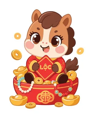 Linh Vật Ngựa Tết Bính Ngọ 2026 - Hình Minh Họa Vector EPS