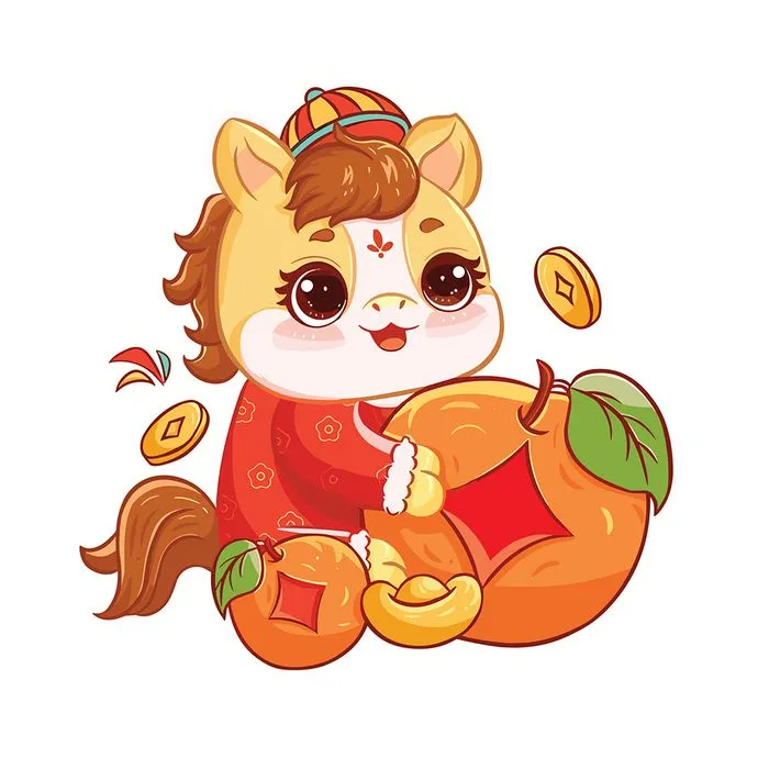 Linh Vật Ngựa Tết, Hình Minh Họa Vector Dễ Thương (EPS)