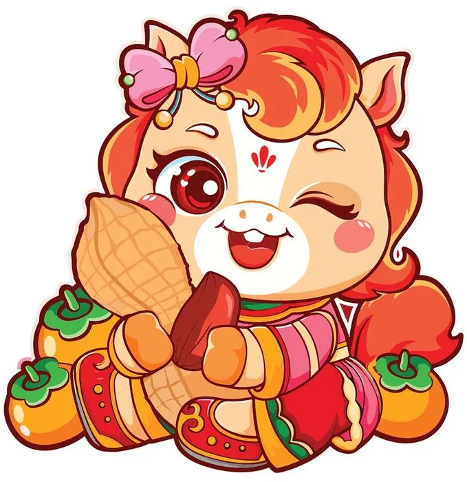 Linh Vật Ngựa Tết Dễ Thương - Hình Minh Họa Vector EPS